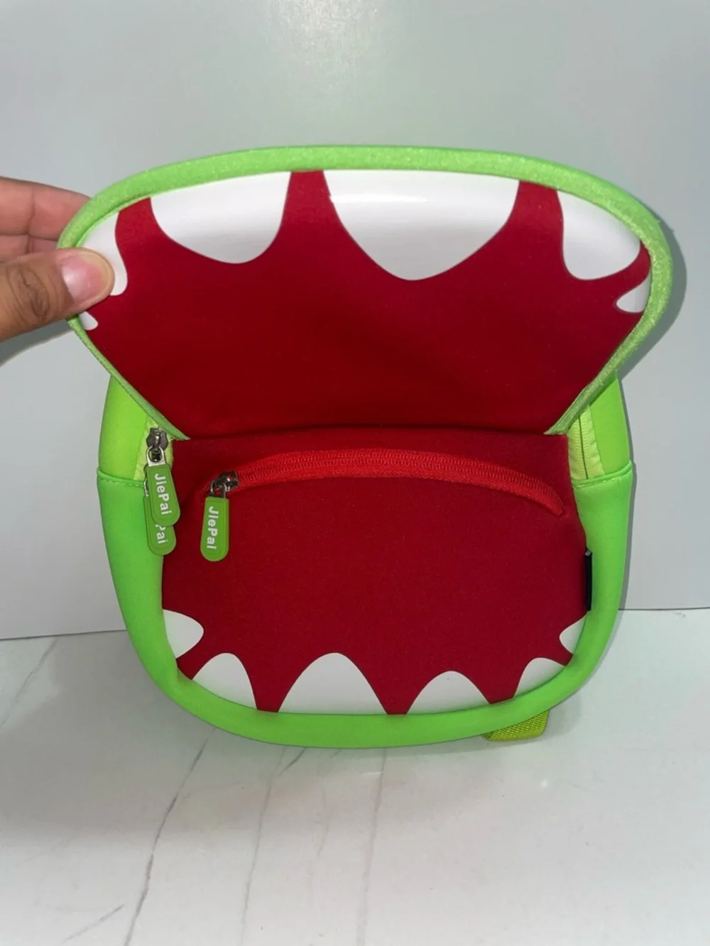 Jiepai 3D Hippo Cartoon Neon Green Designed Waterproof Bag Kids Girl or Boy